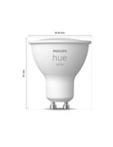 Pack de 2 Bombillas GU10 inteligente LED HueW WHITE, 4.2W 400Lm 2700K