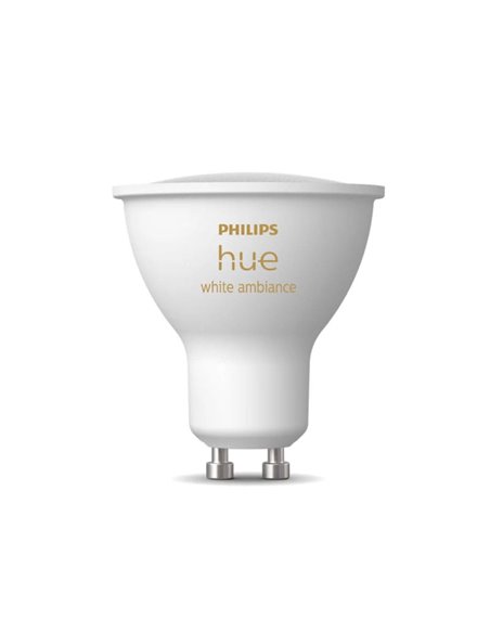 Bombilla inteligente LED GU10 White ambiance HueWA, 4.2W 400Lm, Luz blanca de cálida a fría