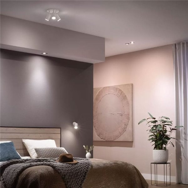 Ampoule intelligente LED HueWA GU10 Ambiance blanche, 4,2W 400Lm, Lumière blanche chaude à froide