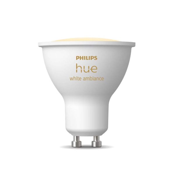 Bombilla inteligente LED GU10 White ambiance HueWA, 4.2W 400Lm, Luz blanca de cálida a fría