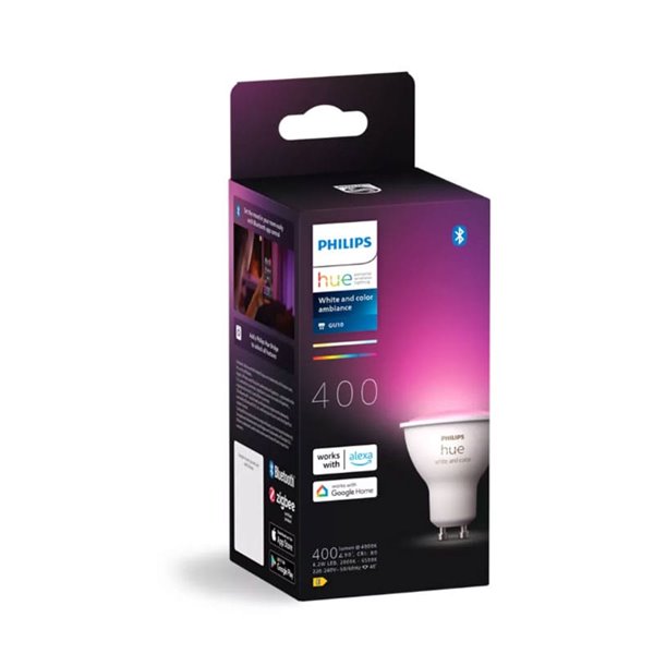 Ampoule intelligente GU10 BLANCHE ET COULEUR HueWCA, 4,2W 400Lm, 2000K-6500K