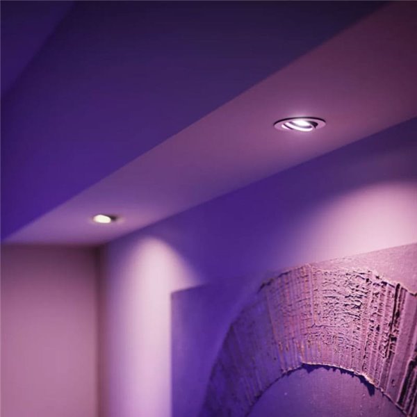 Pack de 2 Bombilla inteligente GU10 WHITE AND COLOR HueWCA, 4.2W 400Lm, 2000K-6500K