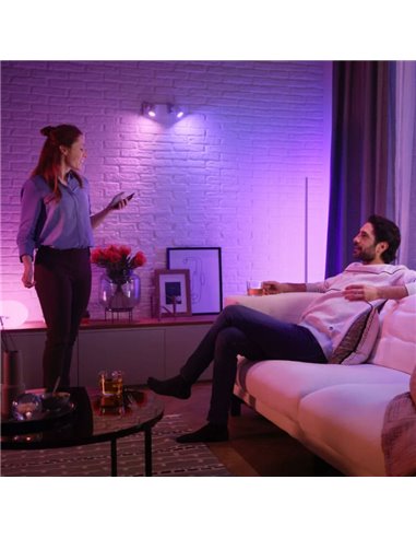 Pack de 2 Bombilla inteligente GU10 WHITE AND COLOR HueWCA, 4.2W 400Lm, 2000K-6500K