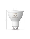 Kit de démarrage 3 ampoules intelligentes GU10 Ambiance blanche et couleur + Hue Bridge, 4,2W 400Lm