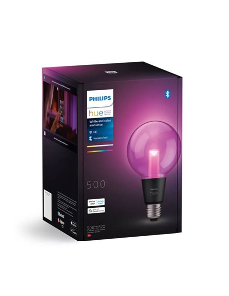Bombilla inteligente LED Globo G95 E27, LIGHTGUIDE, con tubo interior brillante 2000K-6500K +color