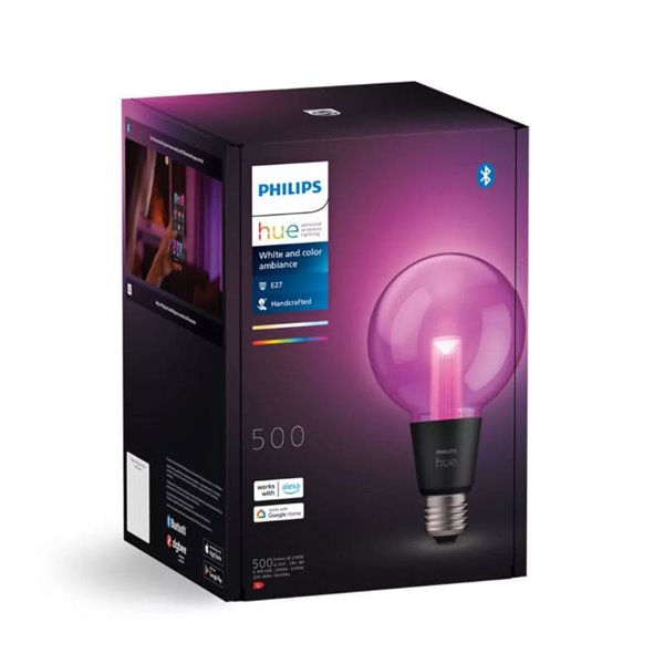 Bombilla inteligente LED Globo G95 E27, LIGHTGUIDE, con tubo interior brillante 2000K-6500K +color