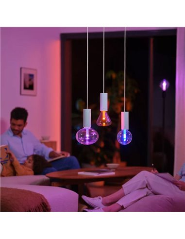Bombilla inteligente LED Globo G95 E27, LIGHTGUIDE, con tubo interior brillante 2000K-6500K +color