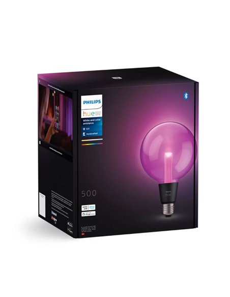 Bombilla inteligente LED Globo grande G125 E27, LIGHTGUIDE, con tubo interior brillante 2000K-6500K +color