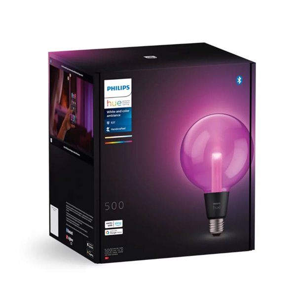 Grande ampoule intelligente G125 E27 Globe LED, LIGHTGUIDE, avec chambre à air lumineuse 2000K-6500K + couleur