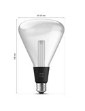 Bombilla inteligente LED Triangular Ø125mm E27, LIGHTGUIDE, con tubo interior brillante 2000K-6500K +color