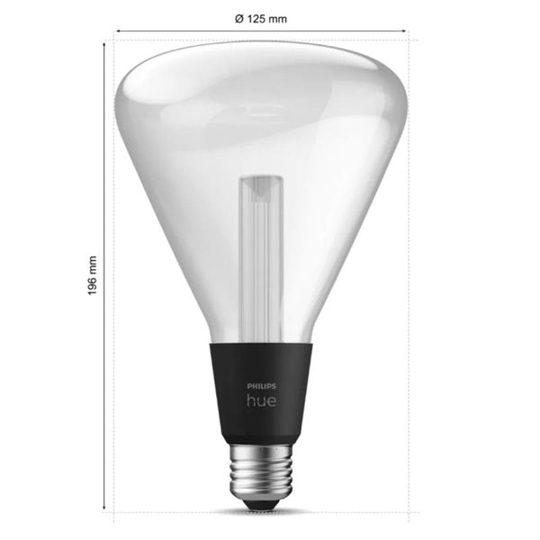 Bombilla inteligente LED Triangular Ø125mm E27, LIGHTGUIDE, con tubo interior brillante 2000K-6500K +color