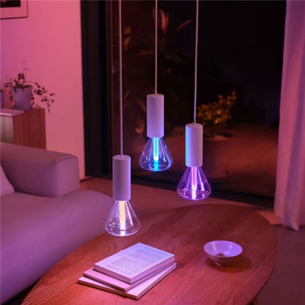Bombilla inteligente LED Triangular Ø125mm E27, LIGHTGUIDE, con tubo interior brillante 2000K-6500K +color