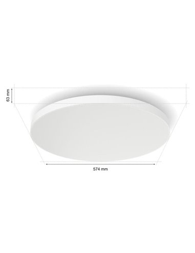 Plafón de techo inteligente LED DATURA Hue slim S, redondo 48W 3300Lm, 2000 - 6500 Hue White Color Ambiance
