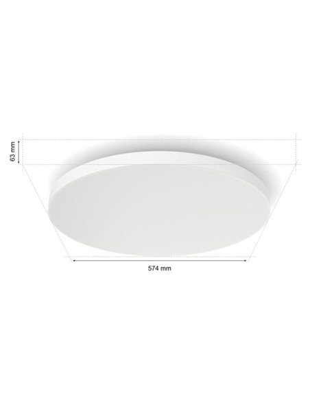 Plafón de techo inteligente LED DATURA Hue slim S, redondo 48W 3300Lm, 2000 - 6500 Hue White Color Ambiance