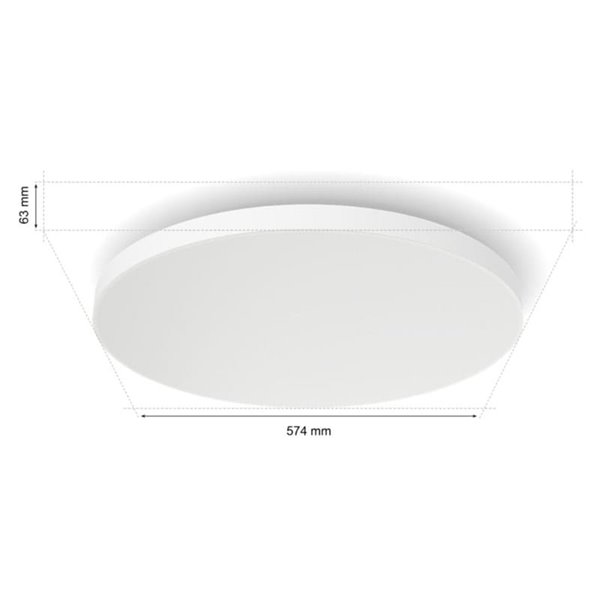 Plafón de techo inteligente LED DATURA Hue slim S, redondo 48W 3300Lm, 2000 - 6500 Hue White Color Ambiance