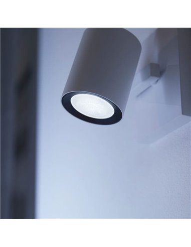 Pack de 2 Bombillas inteligentes LED GU10 White ambiance HueWA, 4.2W 400Lm, Luz blanca de cálida a fría