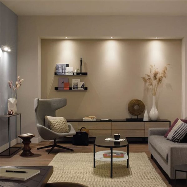 Pacote de 2 lâmpadas inteligentes LED HueWA de ambiente branco GU10, 4,2 W 400Lm, luz branca quente a fria