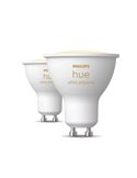 Pacote de 2 lâmpadas inteligentes LED HueWA de ambiente branco GU10, 4,2 W 400Lm, luz branca quente a fria
