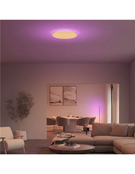 Plafonnier intelligent LED DATURA Hue slim XL, rond 67W 4850Lm, 2000 - 6500 Hue Blanc Couleur Ambiance