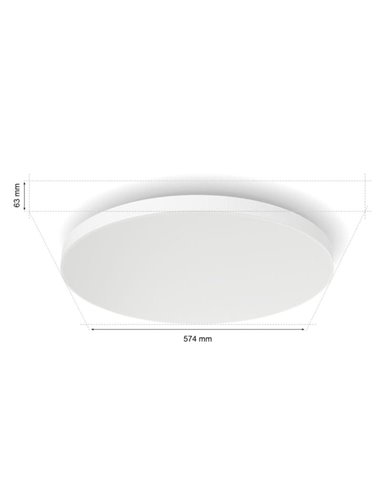 Plafon inteligente LED DATURA Hue slim XL, redondo 67W 4850Lm, 2000 - 6500 Hue White Color Ambiance