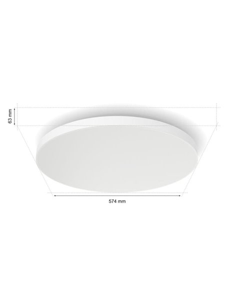 Plafón de techo inteligente LED DATURA Hue slim XL, redondo 67W 4850Lm, 2000 - 6500 Hue White Color Ambiance