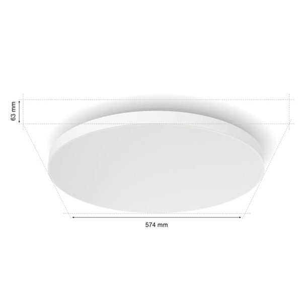 Plafón de techo inteligente LED DATURA Hue slim XL, redondo 67W 4850Lm, 2000 - 6500 Hue White Color Ambiance