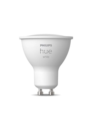 Bombilla inteligente LED HueW, GU10, WHITE, 4.2W 400Lm 2700K
