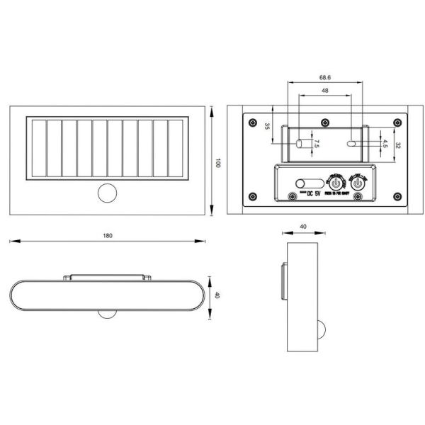 Aplique de Pared RAMOS Solar con Sensor de Movimiento | LeonLeds