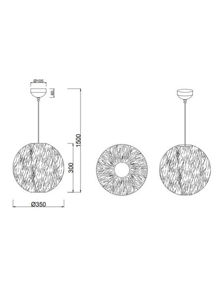 Lámpara Colgante FURRY Esponjosa y Acogedora Ø35cm | LeonLeds