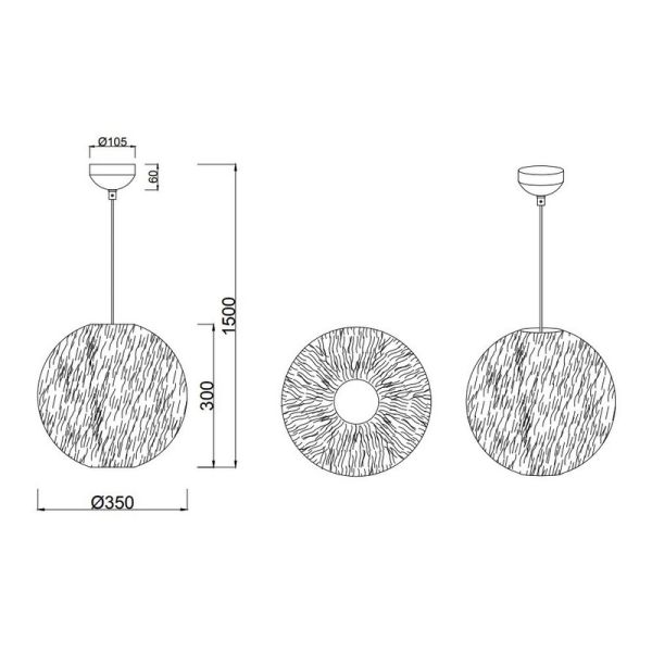 Lámpara Colgante FURRY Esponjosa y Acogedora Ø35cm | LeonLeds