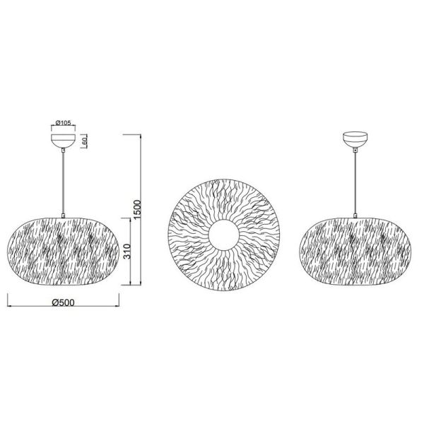 Lámpara Colgante FURRY Esponjosa y Acogedora Ø50cm | LeonLeds