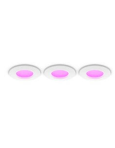 Pack de 3 Downlight empotrable inteligente LED Hue WACA Slim, blanco 90mm, regulable, 8,3W 1000Lm, 2000 - 6500 Hue White Color A