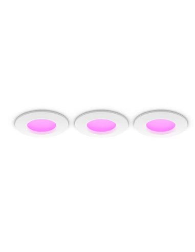 Pack de 3 Downlight empotrable inteligente LED Hue WACA Slim, blanco 90mm, regulable, 8,3W 1000Lm, 2000 - 6500 Hue White Color A