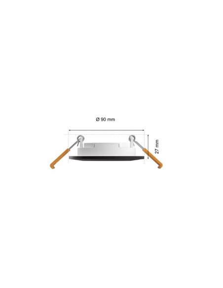 Downlight empotrable inteligente LED Hue WACA Slim, negro 90mm, regulable, 8,3W 1000Lm, 2000 - 6500 Hue White Color Ambiance
