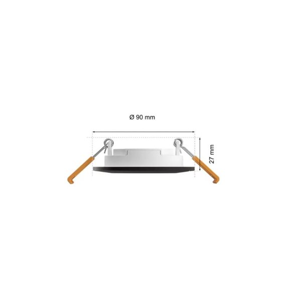 Downlight empotrable inteligente LED Hue WACA Slim, negro 90mm, regulable, 8,3W 1000Lm, 2000 - 6500 Hue White Color Ambiance