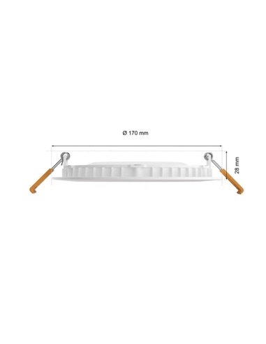Downlight empotrable inteligente LED 170mm Hue WACA Slim, blanco, regulable, 12W 1500Lm, 2000 - 6500 Hue White Color Ambiance