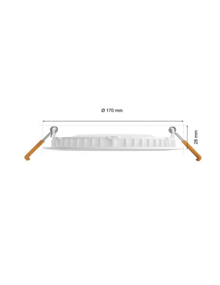 Downlight empotrable inteligente LED 170mm Hue WACA Slim, blanco, regulable, 12W 1500Lm, 2000 - 6500 Hue White Color Ambiance