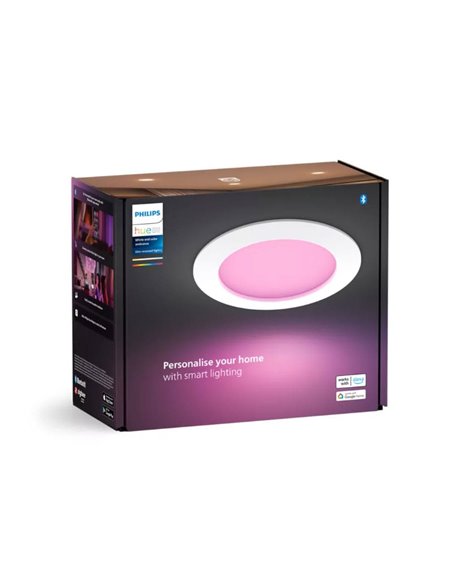 Downlight empotrable inteligente LED 170mm Hue WACA Slim, blanco, regulable, 12W 1500Lm, 2000 - 6500 Hue White Color Ambiance