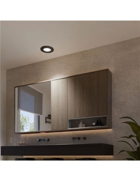 Downlight empotrable inteligente LED 170mm Hue WACA Slim, negro, regulable, 12W 1500Lm, 2000 - 6500 Hue White Color Ambiance