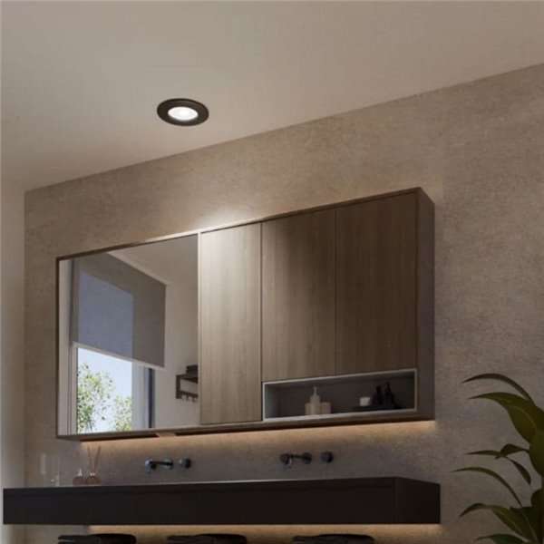 Downlight empotrable inteligente LED 170mm Hue WACA Slim, negro, regulable, 12W 1500Lm, 2000 - 6500 Hue White Color Ambiance