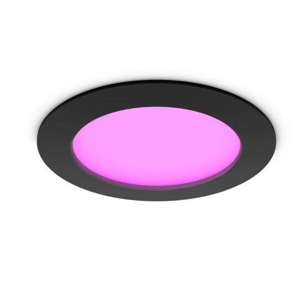 Downlight empotrable inteligente LED 170mm Hue WACA Slim, negro, regulable, 12W 1500Lm, 2000 - 6500 Hue White Color Ambiance