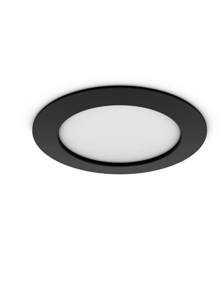 Downlight empotrable inteligente LED 170mm Hue WACA Slim, negro, regulable, 12W 1500Lm, 2000 - 6500 Hue White Color Ambiance