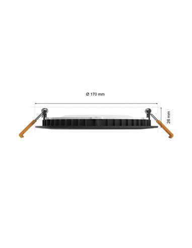 Downlight empotrable inteligente LED 170mm Hue WACA Slim, negro, regulable, 12W 1500Lm, 2000 - 6500 Hue White Color Ambiance