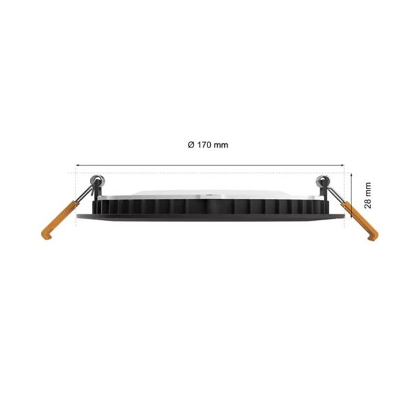 Downlight empotrable inteligente LED 170mm Hue WACA Slim, negro, regulable, 12W 1500Lm, 2000 - 6500 Hue White Color Ambiance