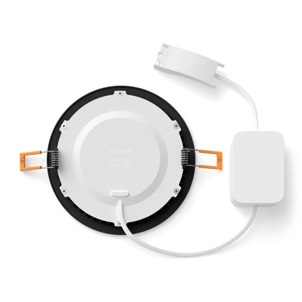 Downlight empotrable inteligente LED 170mm Hue WACA Slim, negro, regulable, 12W 1500Lm, 2000 - 6500 Hue White Color Ambiance