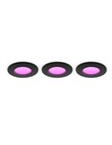 Pack de 3 Downlight empotrable inteligente LED Hue WACA Slim, negro 90mm, regulable, 8,3W 1000Lm, 2000 - 6500 Hue White Color Am