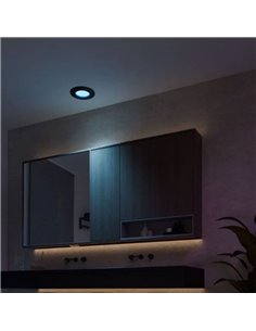 Pack de 3 Downlight empotrable inteligente LED Hue WACA Slim, negro 90mm, regulable, 8,3W 1000Lm, 2000 - 6500 Hue White Color Am 2