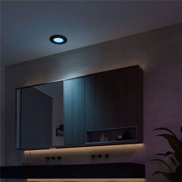 Pack de 3 Downlight empotrable inteligente LED Hue WACA Slim, negro 90mm, regulable, 8,3W 1000Lm, 2000 - 6500 Hue White Color Am
