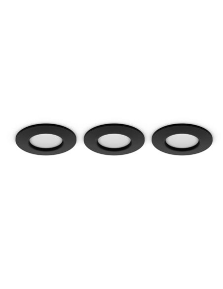 Pack de 3 Downlight empotrable inteligente LED Hue WACA Slim, negro 90mm, regulable, 8,3W 1000Lm, 2000 - 6500 Hue White Color Am