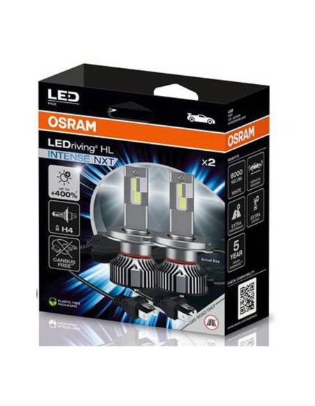 Lâmpada LED H4 muito potente 12V + 400% mais luz LEDriving® HL INTENSE NXT H4 Pack 2 Unidades. 64193DWINN Osram